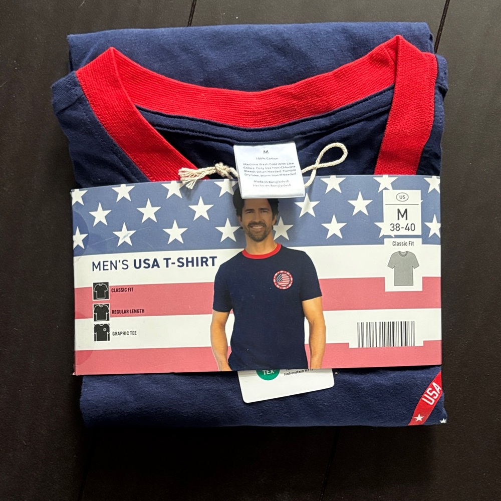 Men's USA Graphic Tee - Navy and Red